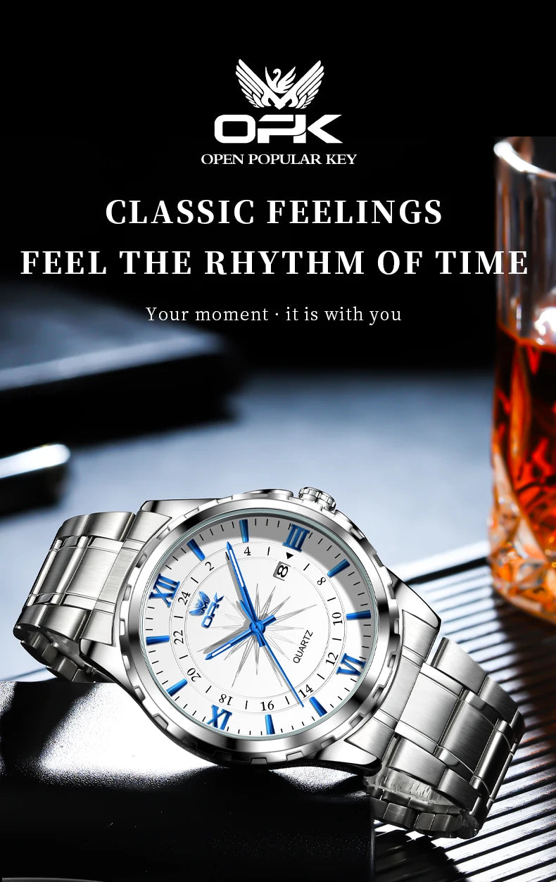 Reloj Hombre OPK Clásico Acero Inoxidable Resistente al Agua – HyperKit