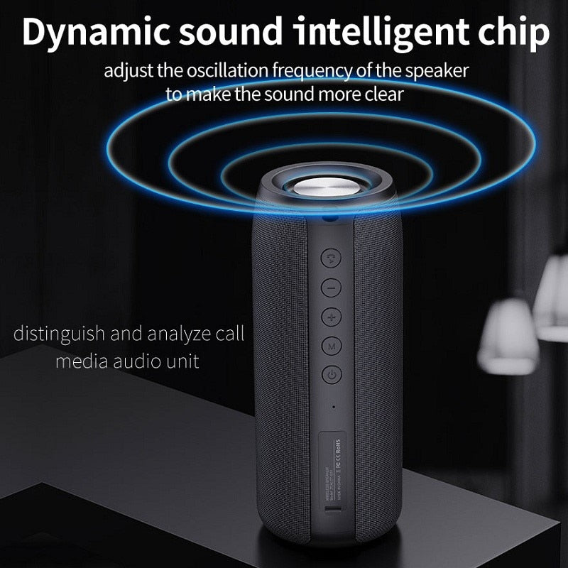 Altavoz Bluetooth 5.0 Portátil 360° con Subwoofer y Resistente al Agua – HyperKit