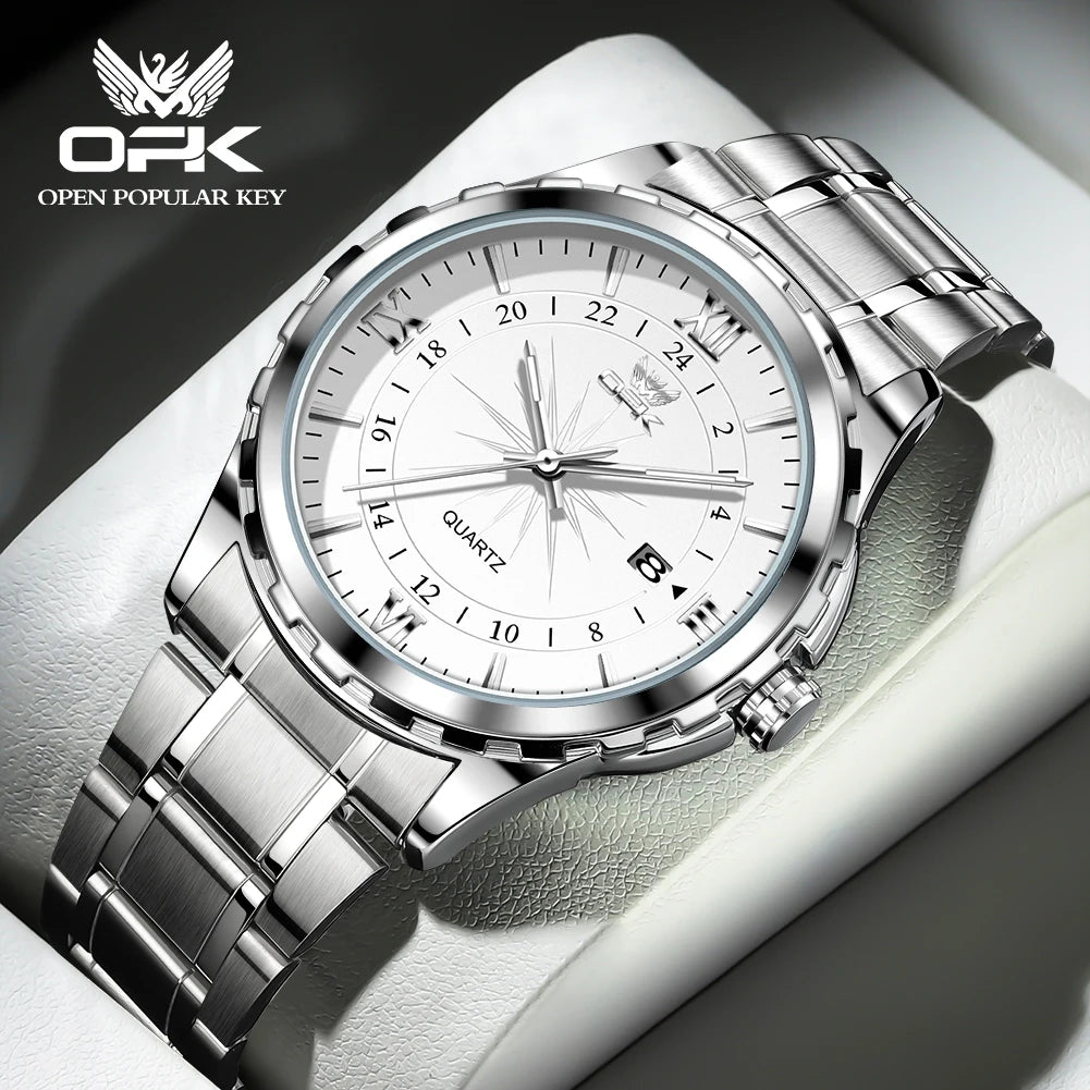 Reloj Hombre OPK Clásico Acero Inoxidable Resistente al Agua – HyperKit