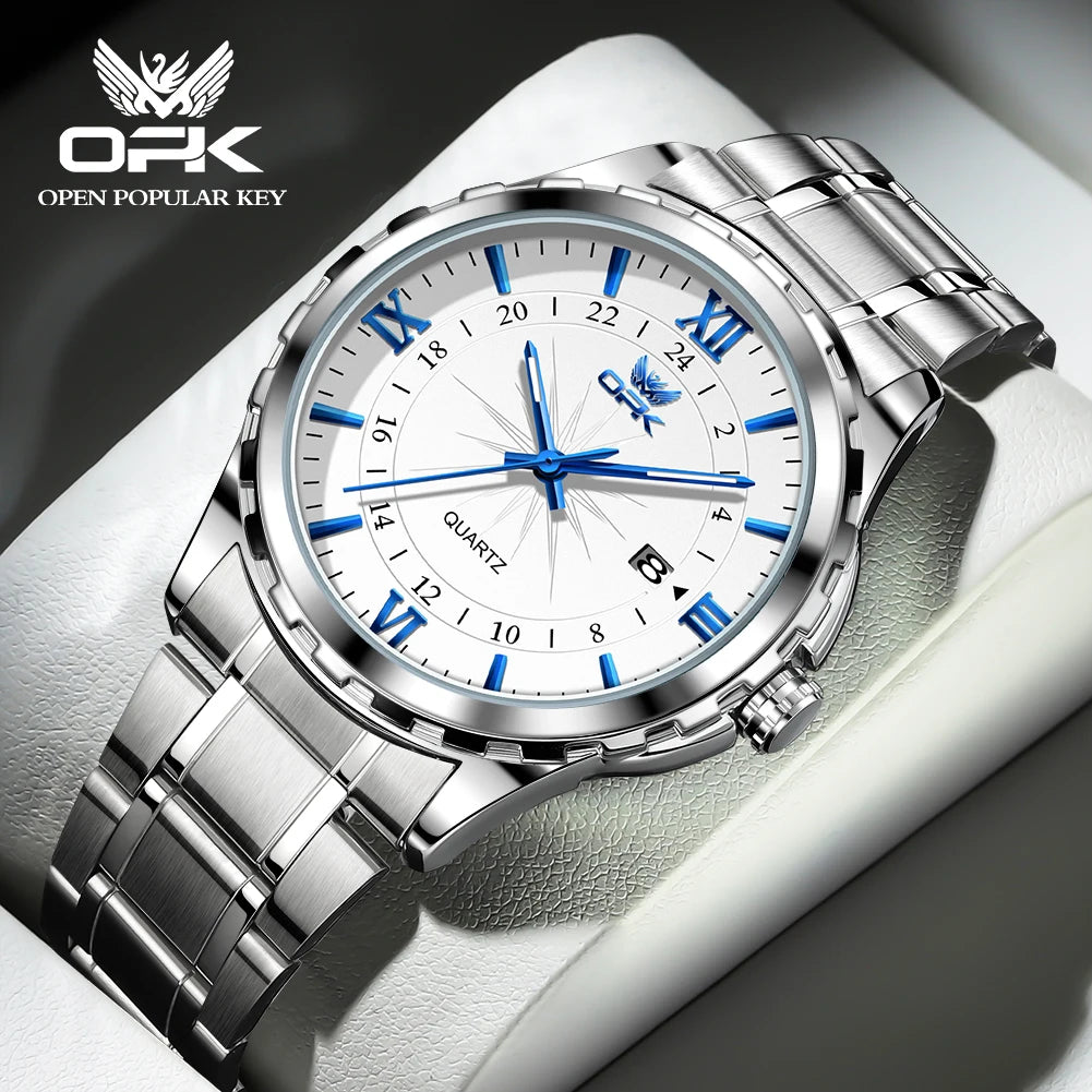 Reloj Hombre OPK Clásico Acero Inoxidable Resistente al Agua – HyperKit