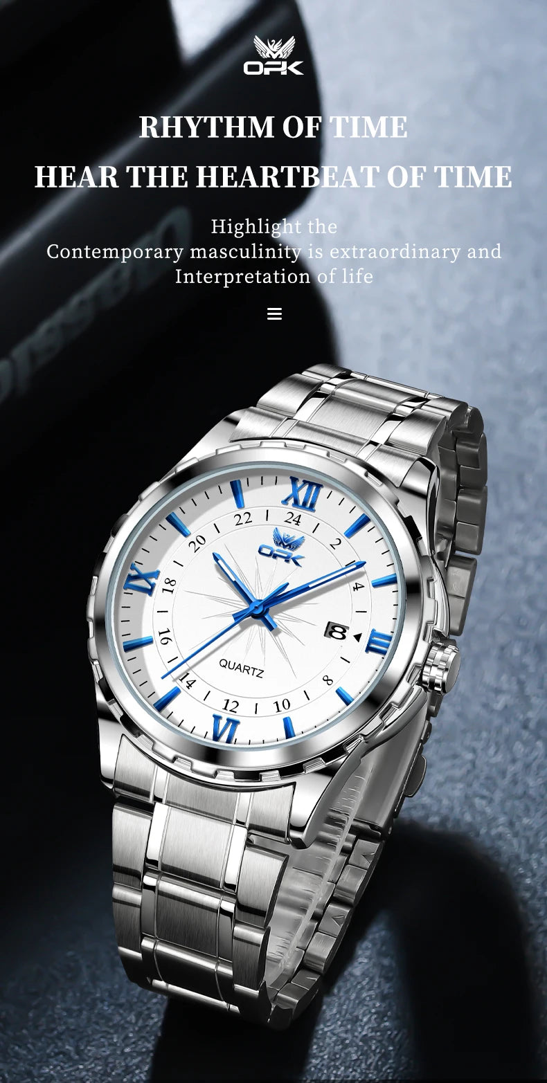 Reloj Hombre OPK Clásico Acero Inoxidable Resistente al Agua – HyperKit