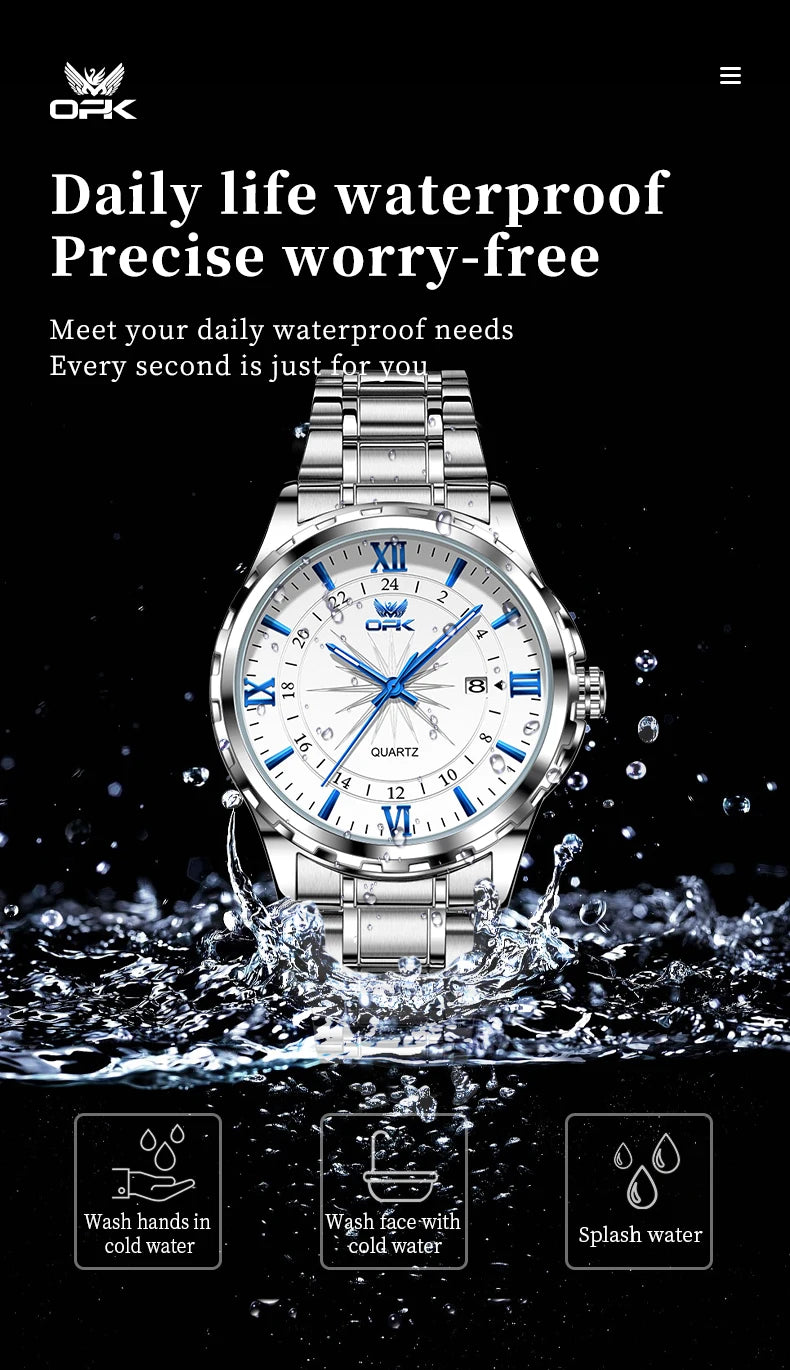 Reloj Hombre OPK Clásico Acero Inoxidable Resistente al Agua – HyperKit