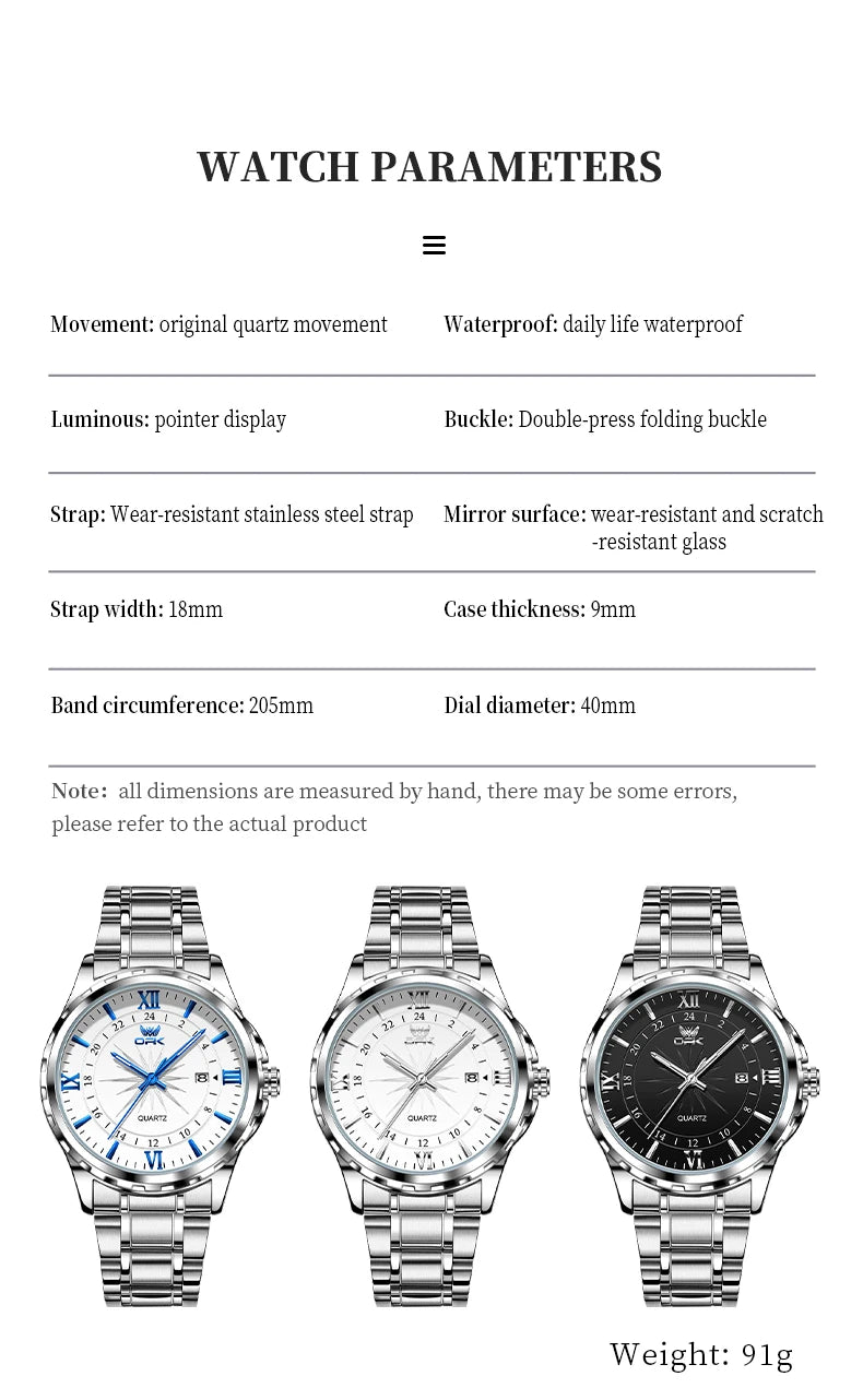 Reloj Hombre OPK Clásico Acero Inoxidable Resistente al Agua – HyperKit