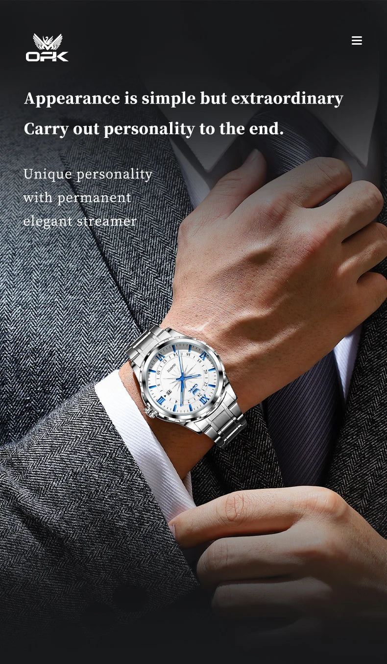 Reloj Hombre OPK Clásico Acero Inoxidable Resistente al Agua – HyperKit