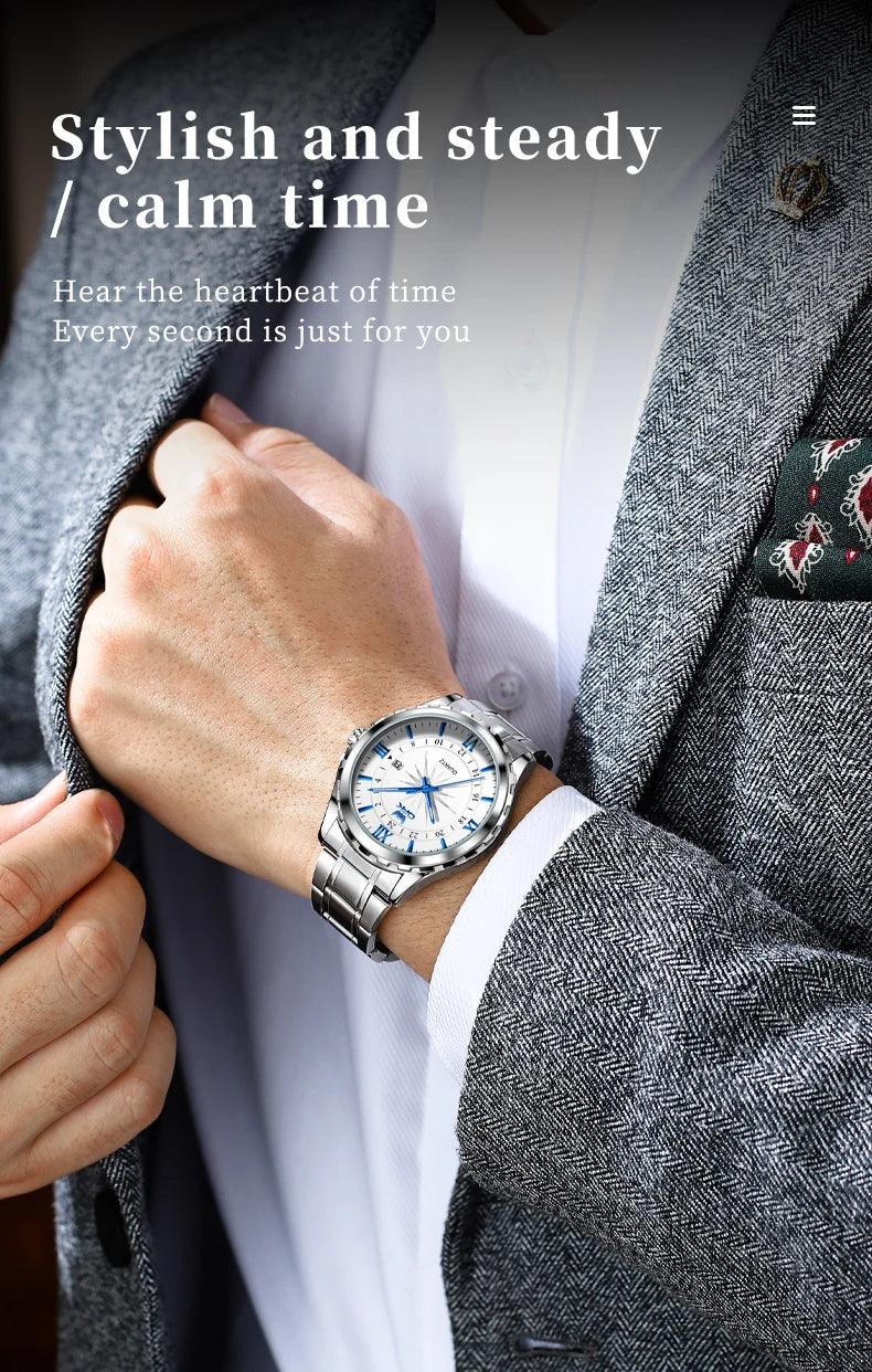 Reloj Hombre OPK Clásico Acero Inoxidable Resistente al Agua – HyperKit