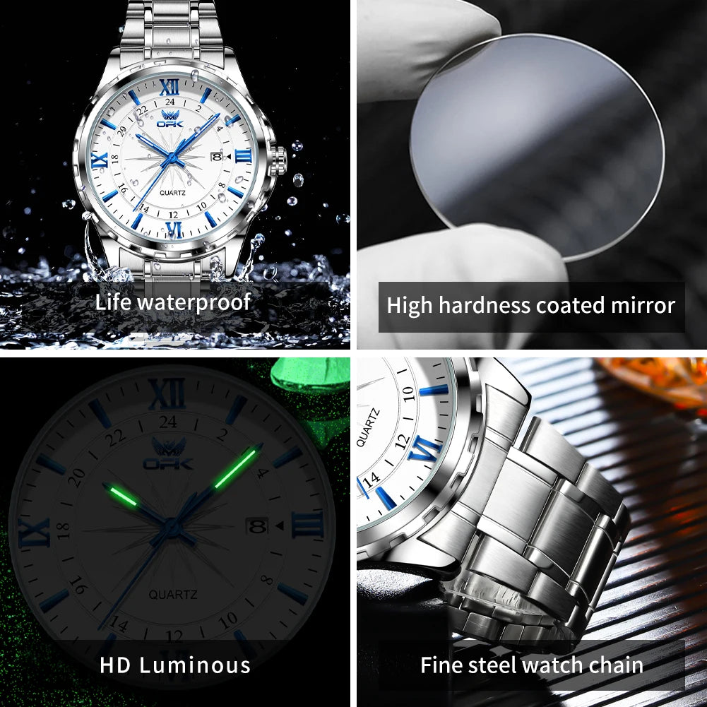 Reloj Hombre OPK Clásico Acero Inoxidable Resistente al Agua – HyperKit