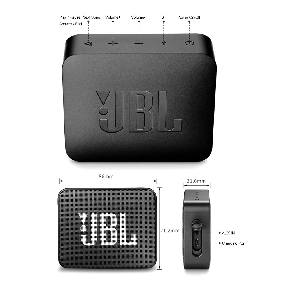 Altavoz Bluetooth JBL GO 2 Inalámbrico Resistente al Agua IPX7 con Micrófono – HyperKit
