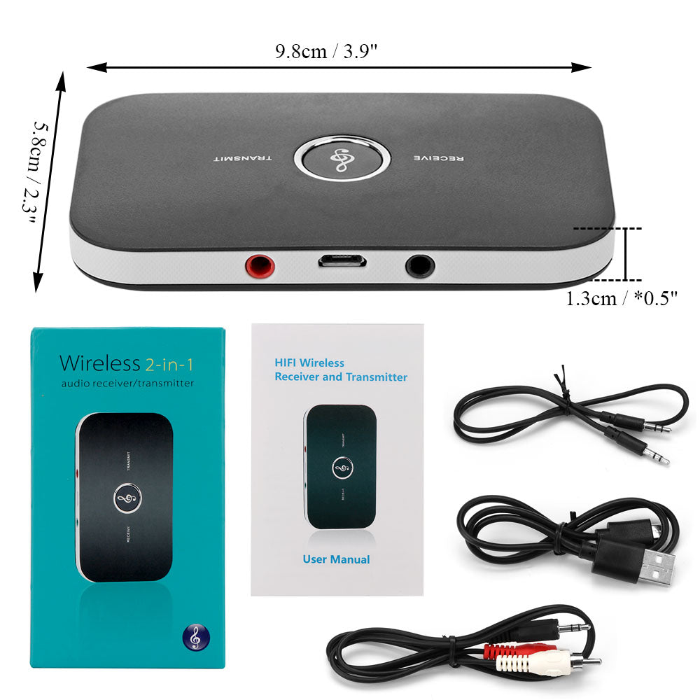 Transmisor y Receptor Bluetooth 4.1 2 en 1 con Cable RCA – HyperKit