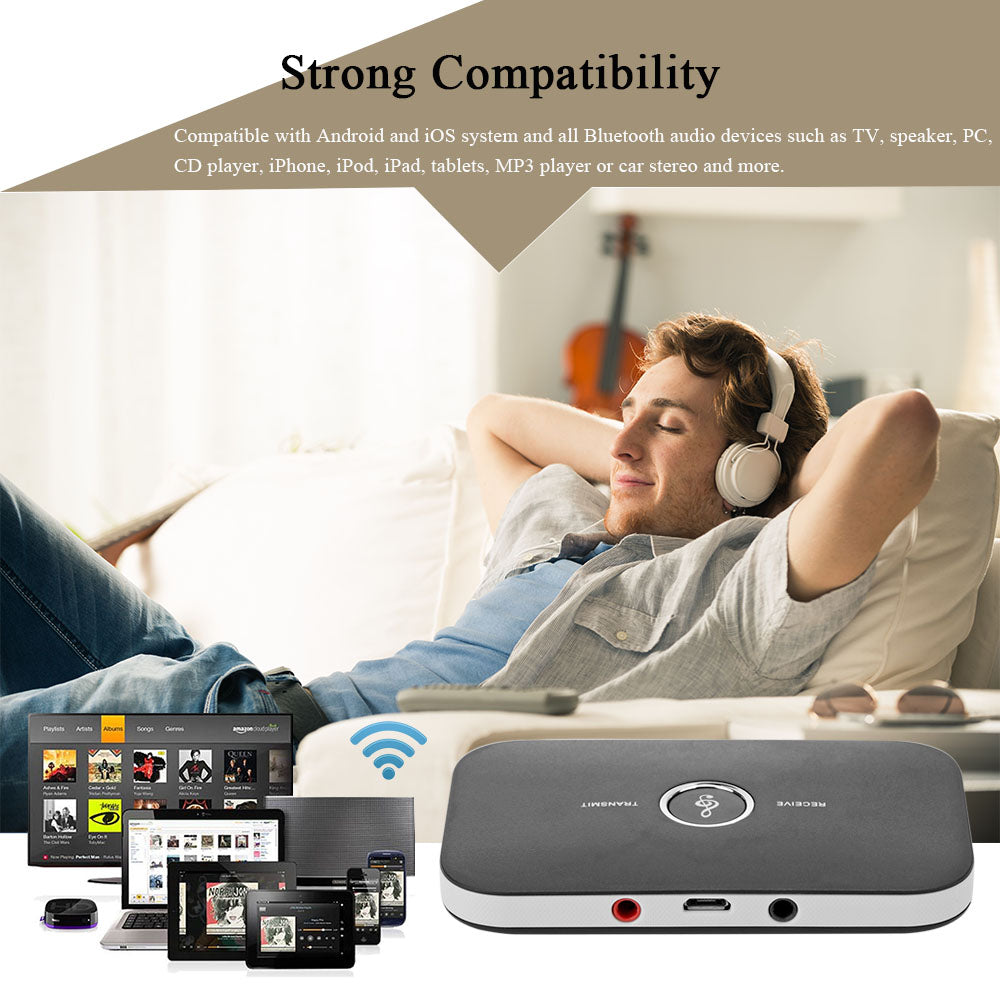 Transmisor y Receptor Bluetooth 4.1 2 en 1 con Cable RCA – HyperKit